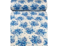 Tkanina BARBI MARCHIANO -  niebieskie kwiaty 220g/m²/145cm